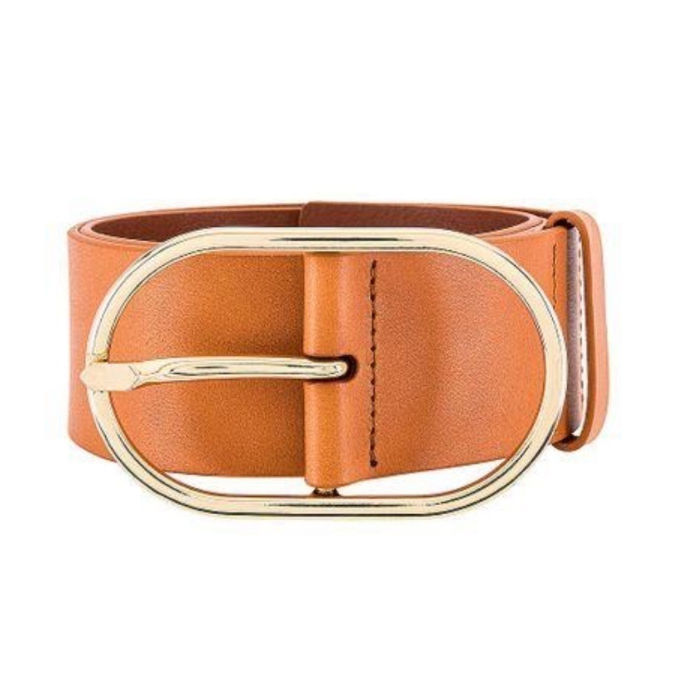 Frame Denim Grand Oval Buckle Belt SzLarge in Natural 41”